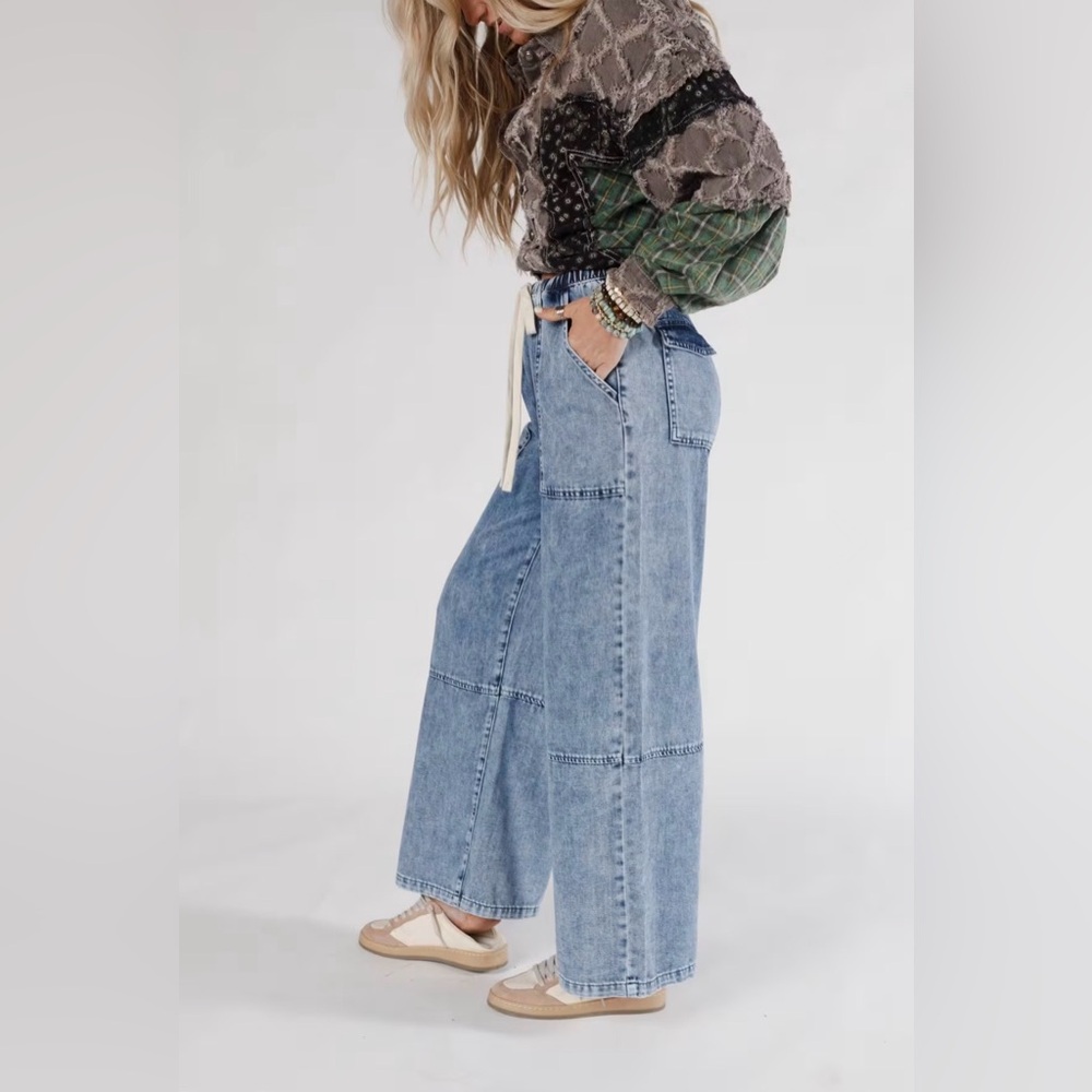 Listicle Wide Leg Drawstring Pants - Picture 4 of 8